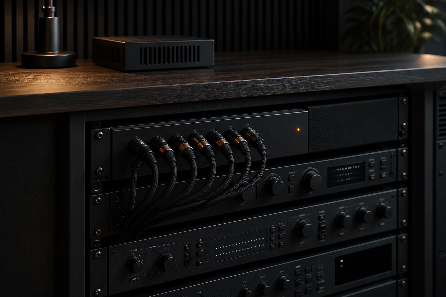 A realistic industrial render of a secure multi-model routing unit